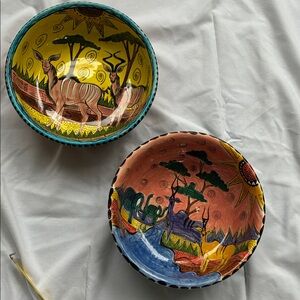 Vintage Hand-Painted Penzo Zimbabwe bowls